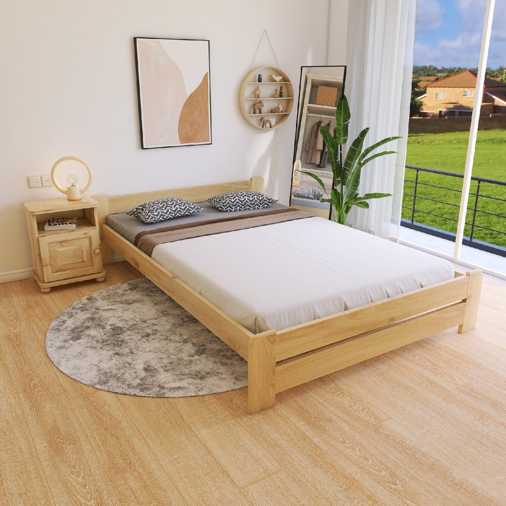 Postel z masivu Adam 120x200 v barvě borovice